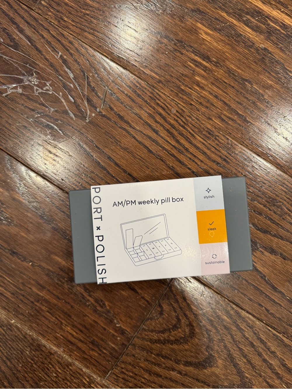 AM/PM Weekly Pill Box - Gray